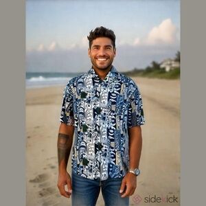 Mahalo Clothing VTG Tropical Mens Button Down Casual Shirt Made‎ in USA sz M NWT